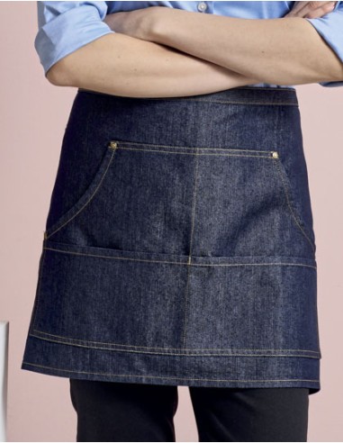 PRE-PR125-Jeans Stitch Denim Waist Apron